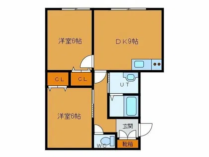 リヴェール日乃出【E号室】の間取り