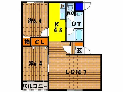 ピュアライフ亀田本町【302号室】の間取り