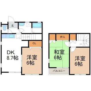コーポ中島ツウセブン【B2号室】の間取り