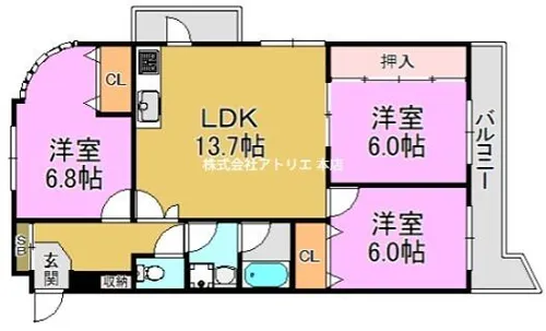 イーストパーク【3階】の間取り