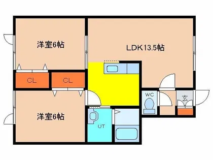 コーポなかのⅡ【204号室】の間取り