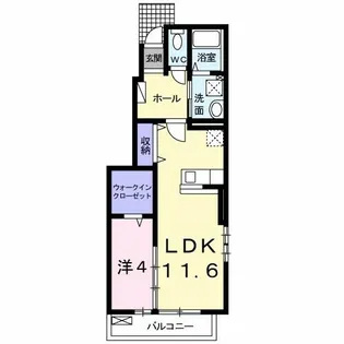 ジュネス桃山【1階】の間取り