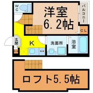 ハーモニーテラス社台【1階】の間取り