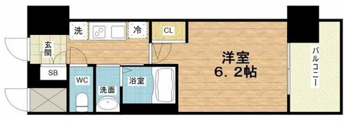 エステムコート難波7ビヨンド【12階】の間取り