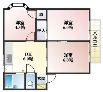ファミール湯川Ⅰ【202号室】の間取り