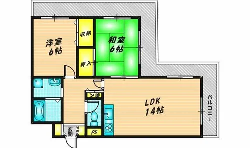 ルルド今米【402号室】の間取り