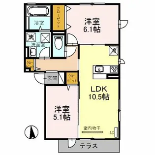 サンシャイン喜連【1階】の間取り