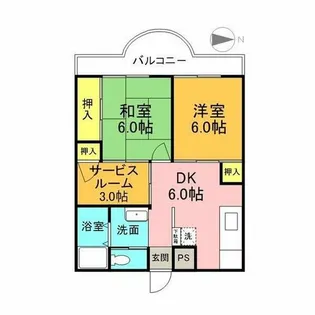 全優マンション【5階】の間取り