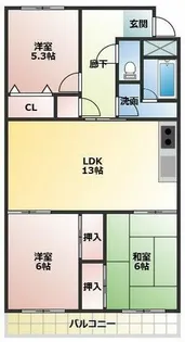 マンションコスモス【4階】の間取り