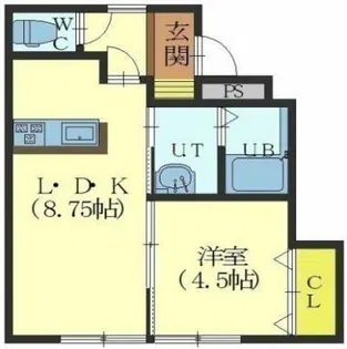 ファームレヂデンス函館駅前【101号室】の間取り