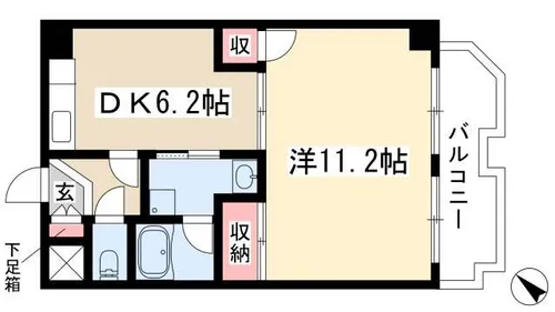 アンシャンテ川原【403号室】の間取り