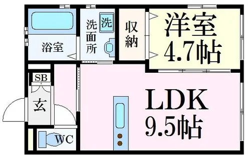 コンフォート玉地Ⅱ【2階】の間取り