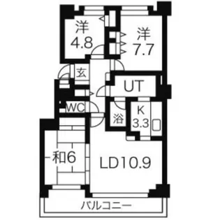 ライオンズヒルズ平岸壱番館【1403号室】の間取り