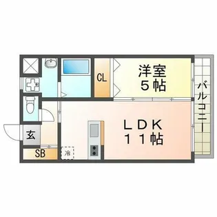 アンアーク【102号室】の間取り