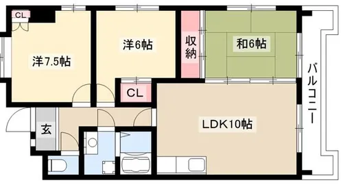 エスコートはら【1階】の間取り