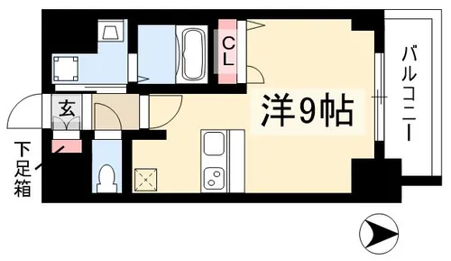 プレサンスNAGOYA桜通ビッグビート【0301号室】の間取り