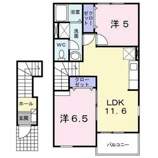 グレイスコート Ⅱ【2階】の間取り