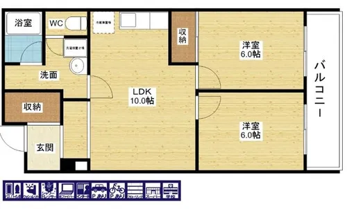 マンションクインビー【6階】の間取り