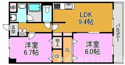 ウィステリア古箕輪【3階】の間取り