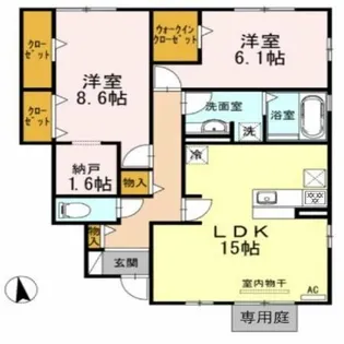エスポワール真伝【101号室】の間取り