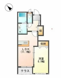 グランディール【105号室】の間取り