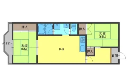 丸信リバーサイドコーポ2棟【1階】の間取り