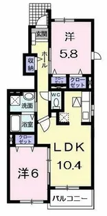 ラフレシールメゾン宮崎Ⅱ【1階】の間取り