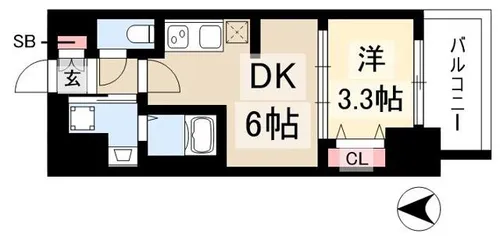 プレリス丸の内オーレル【3階】の間取り