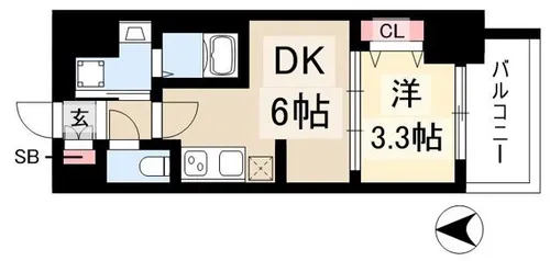 プレリス丸の内オーレル【6階】の間取り