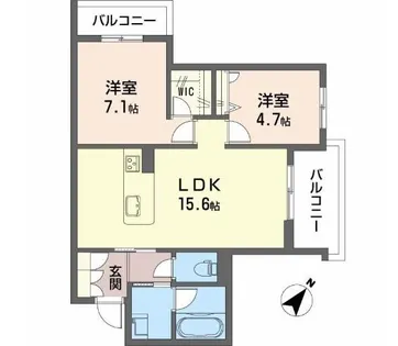 シャーメゾンシエロ【201号室】の間取り