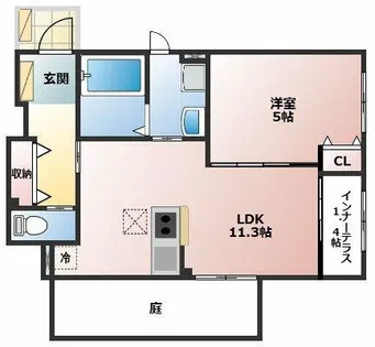 リアン・ソレイユ【1階】の間取り