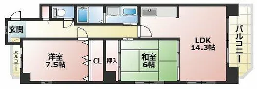 ハイムクランツ【10階】の間取り