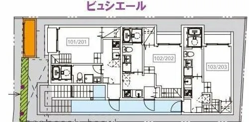 ビュシエール【2階】の間取り