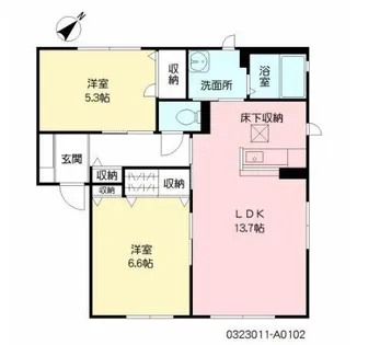 アムール半田 A棟【102号室】の間取り