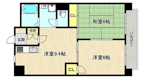 グロリア与力【3階】の間取り