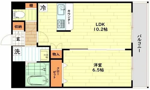 レシェンテ西梅田【6階】の間取り