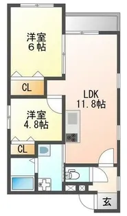 ヴェルメゾン尼崎西難波町A棟【201号室】の間取り