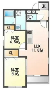 ヴェルメゾン尼崎西難波町A棟【202号室】の間取り