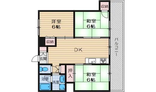 サンシャイン茨木2【1階】の間取り