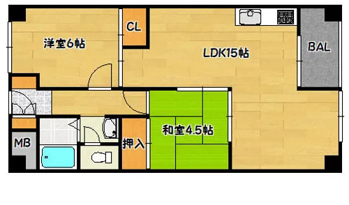 兵庫県神戸市兵庫区菊水町10丁目【マンション】の間取り