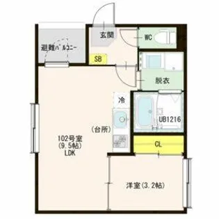 ヴィラ セレステ 八番【3階】の間取り