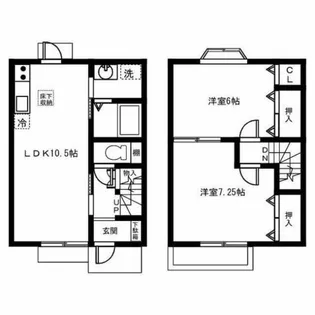 愛知県一宮市富塚字郷中【テラスハウス】の間取り