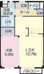 アメージングA棟【102号室】の間取り