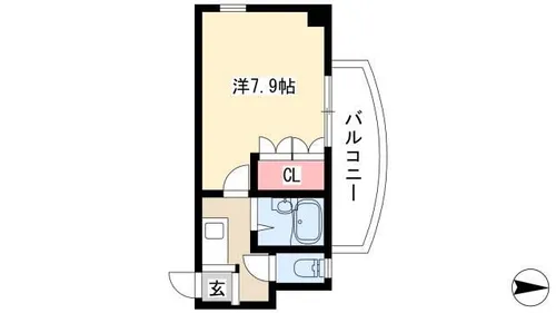 サンライズ駒方【305号室】の間取り