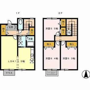 愛知県名古屋市緑区東神の倉3丁目【タウンハウス】の間取り