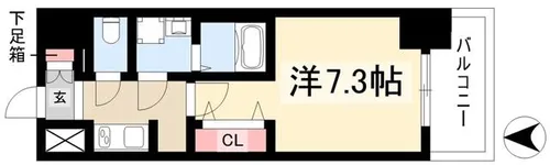 S-RESIDENCE亀島駅前ascent【1306号室】の間取り