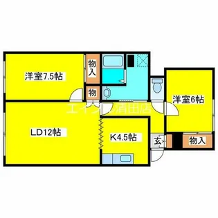 プレステージM真栄【102号室】の間取り