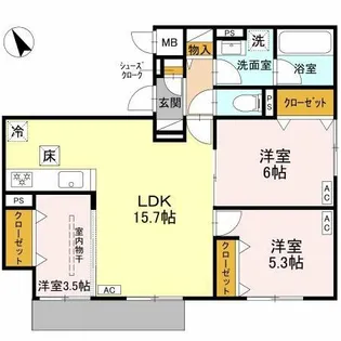 Lu CASA【1階】の間取り