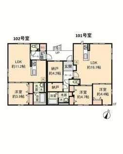 クレールメゾン【1階】の間取り