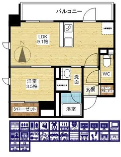 シーズンフラッツ新大阪【5階】の間取り